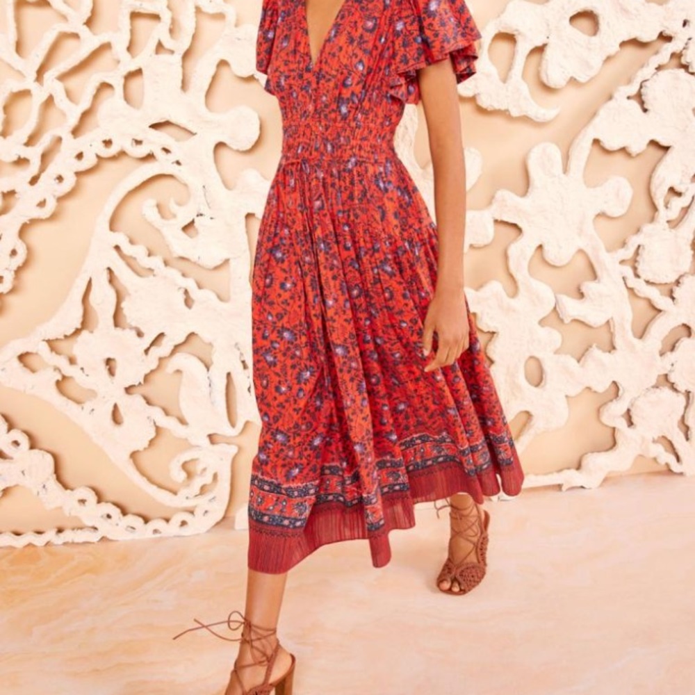 Floral Red Dress
